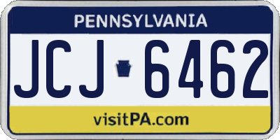 PA license plate JCJ6462