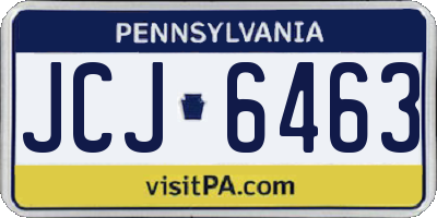 PA license plate JCJ6463
