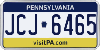 PA license plate JCJ6465