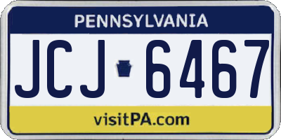 PA license plate JCJ6467
