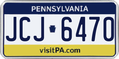 PA license plate JCJ6470