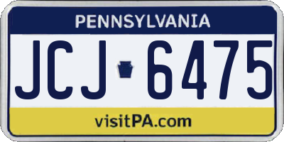 PA license plate JCJ6475