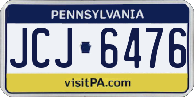 PA license plate JCJ6476
