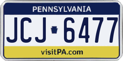 PA license plate JCJ6477