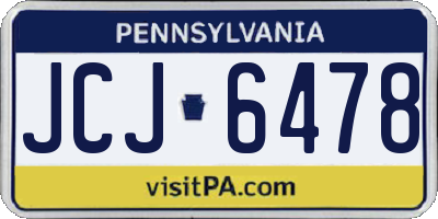 PA license plate JCJ6478