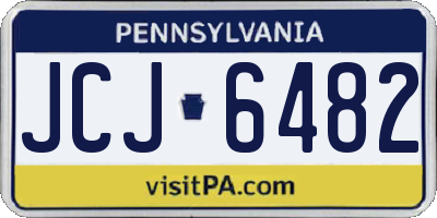 PA license plate JCJ6482