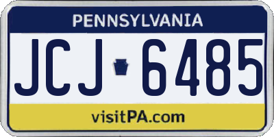 PA license plate JCJ6485
