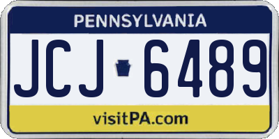 PA license plate JCJ6489