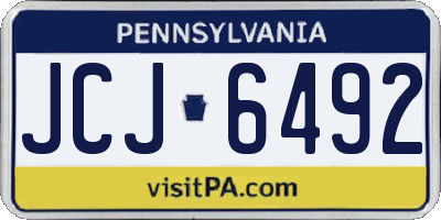 PA license plate JCJ6492