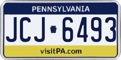 PA license plate JCJ6493
