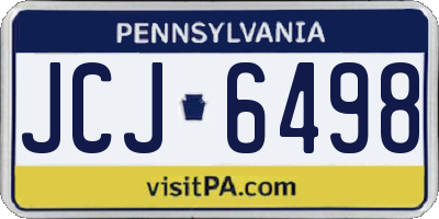 PA license plate JCJ6498