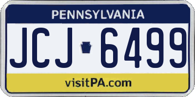 PA license plate JCJ6499