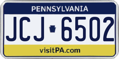 PA license plate JCJ6502