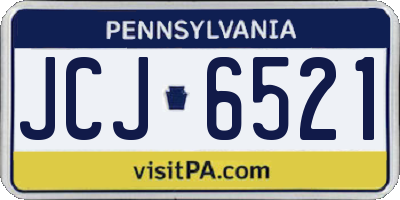 PA license plate JCJ6521