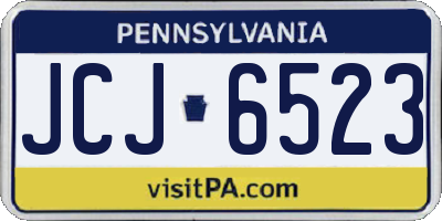 PA license plate JCJ6523