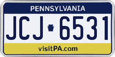 PA license plate JCJ6531
