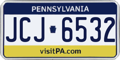 PA license plate JCJ6532