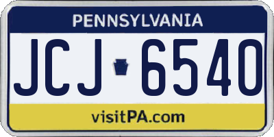 PA license plate JCJ6540