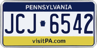 PA license plate JCJ6542