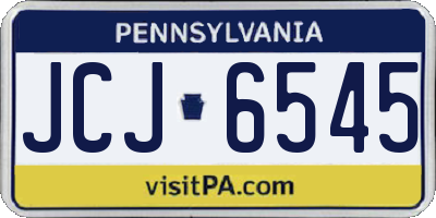 PA license plate JCJ6545