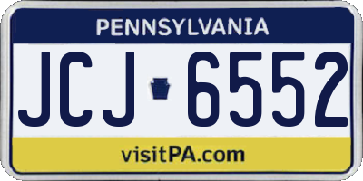 PA license plate JCJ6552
