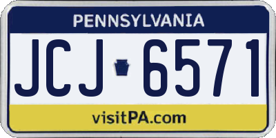 PA license plate JCJ6571