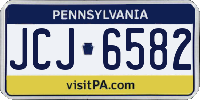PA license plate JCJ6582