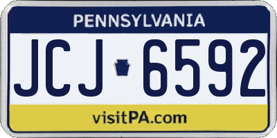 PA license plate JCJ6592