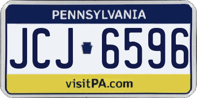 PA license plate JCJ6596