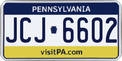 PA license plate JCJ6602