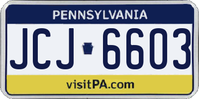 PA license plate JCJ6603