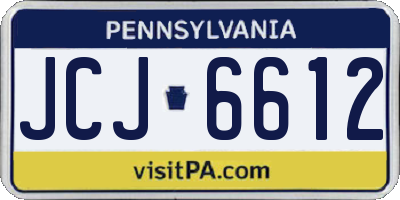 PA license plate JCJ6612
