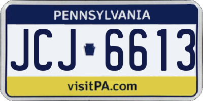 PA license plate JCJ6613