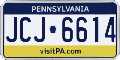PA license plate JCJ6614