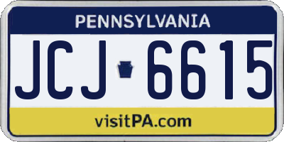 PA license plate JCJ6615