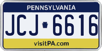PA license plate JCJ6616