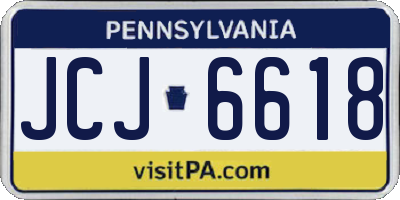 PA license plate JCJ6618