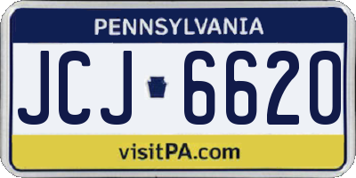 PA license plate JCJ6620
