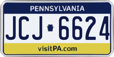 PA license plate JCJ6624
