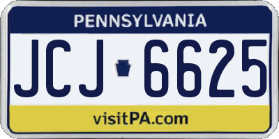 PA license plate JCJ6625