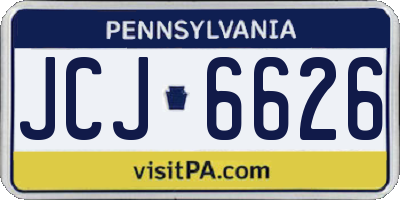 PA license plate JCJ6626