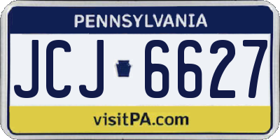 PA license plate JCJ6627