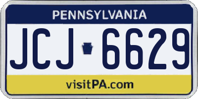 PA license plate JCJ6629