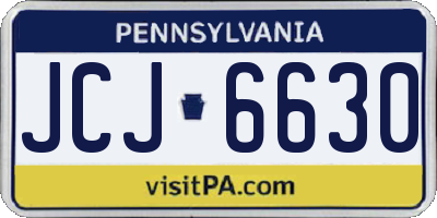 PA license plate JCJ6630