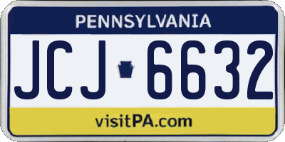 PA license plate JCJ6632
