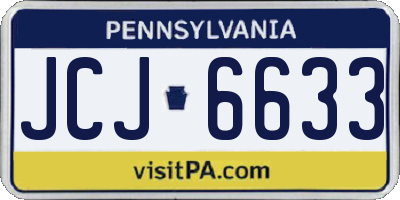 PA license plate JCJ6633