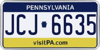 PA license plate JCJ6635