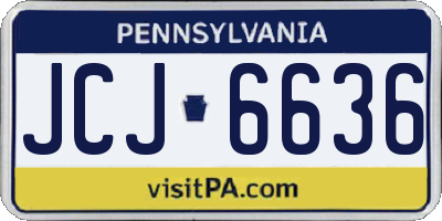 PA license plate JCJ6636