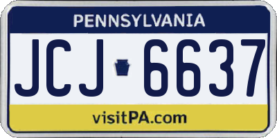 PA license plate JCJ6637