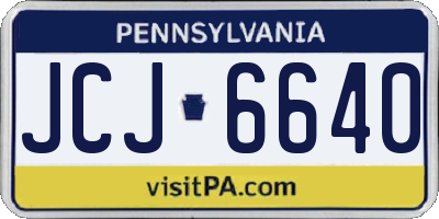 PA license plate JCJ6640